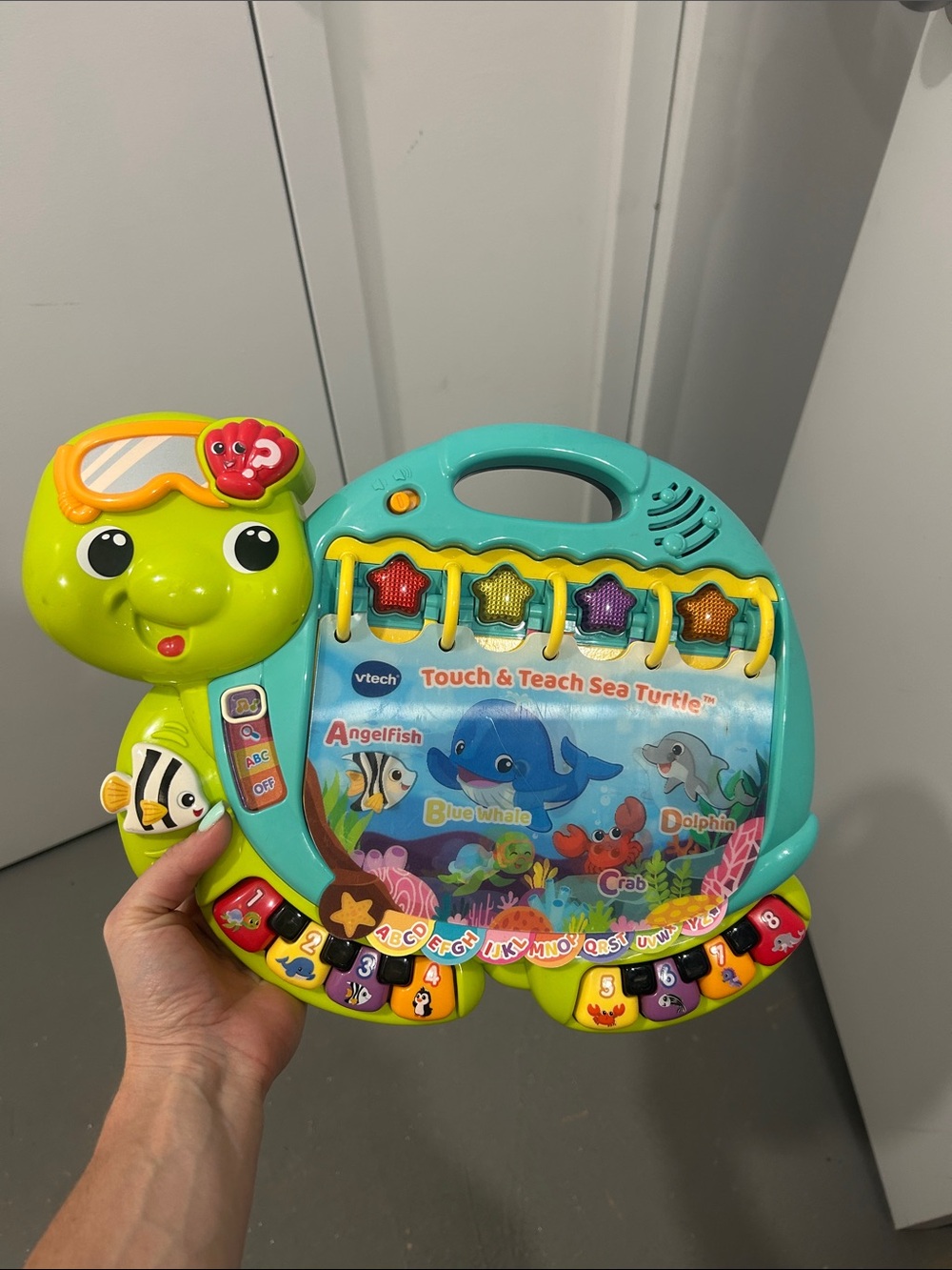 VTech Touch & Teach Sea Turtle Interactive Learning Toy - Teal & Lime